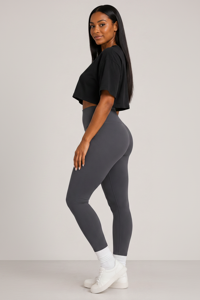 Tummy Control High Waist Leggings Grey