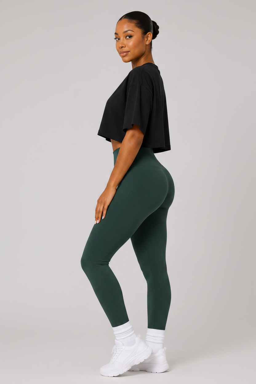 Tummy Control High Waist Leggings Green