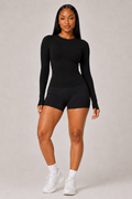 Sculpting Long Sleeve Yoga Top Black
