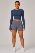 High Waist Naked-Feel Yoga Shorts Grey