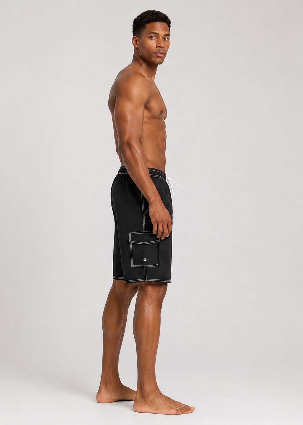 Quick Dry Cargo Swim Shorts Black