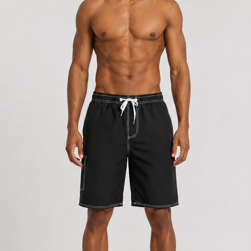 Quick Dry Cargo Swim Shorts Black