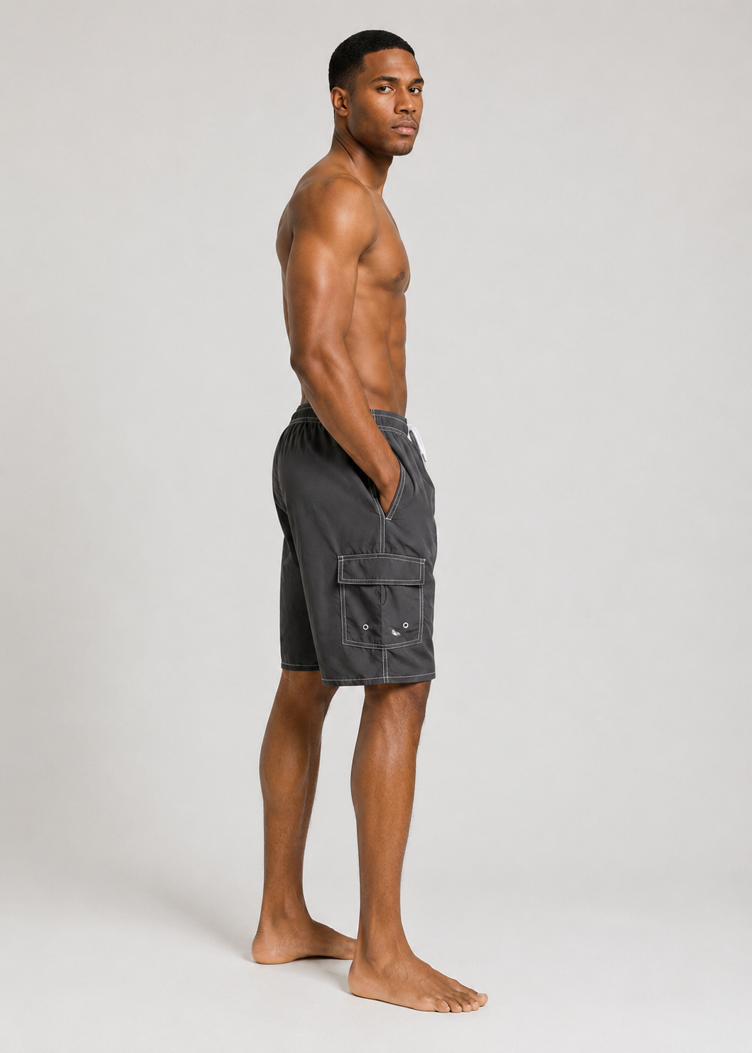 Quick Dry Cargo Swim Shorts Grey