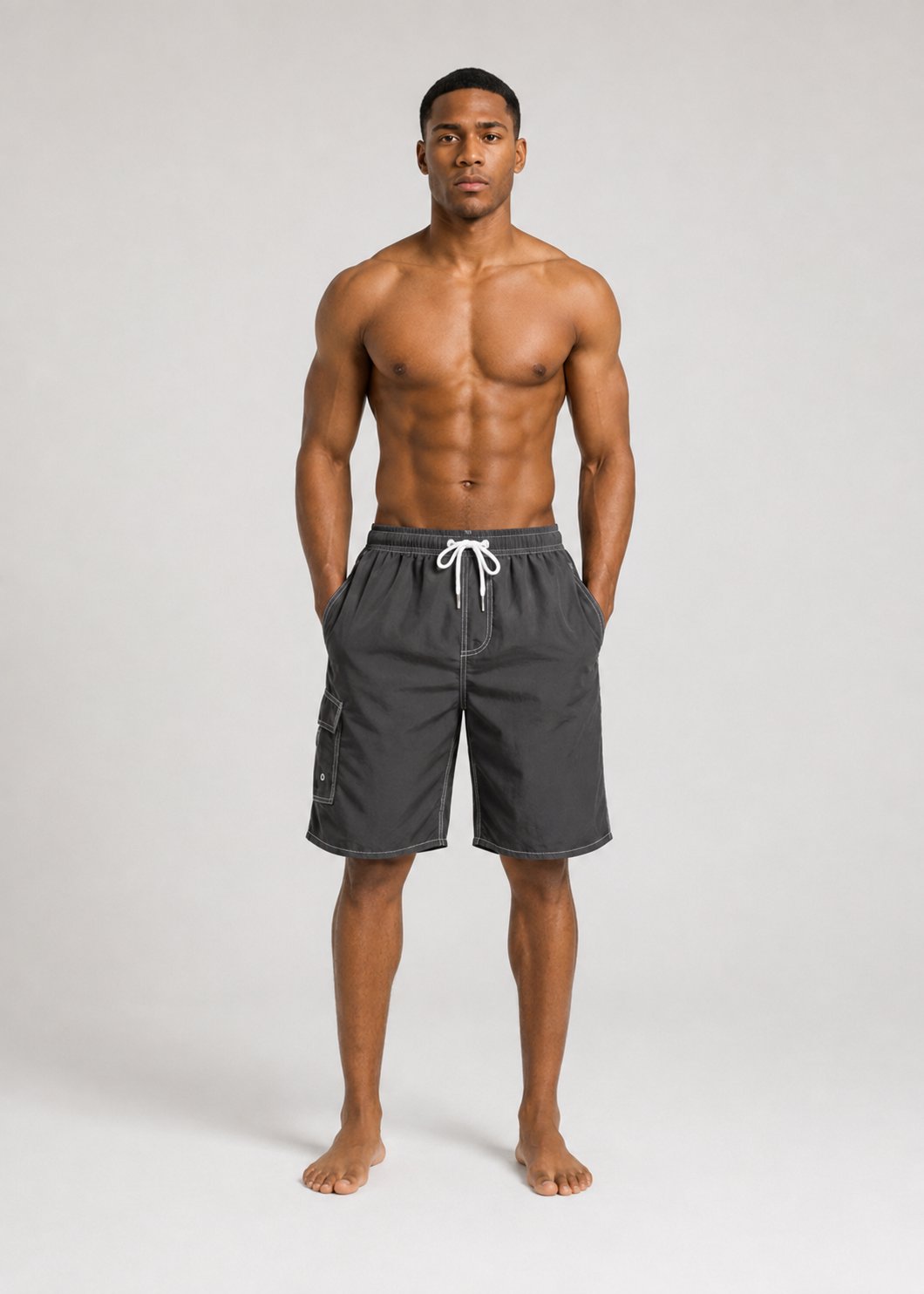 Quick Dry Cargo Swim Shorts Grey
