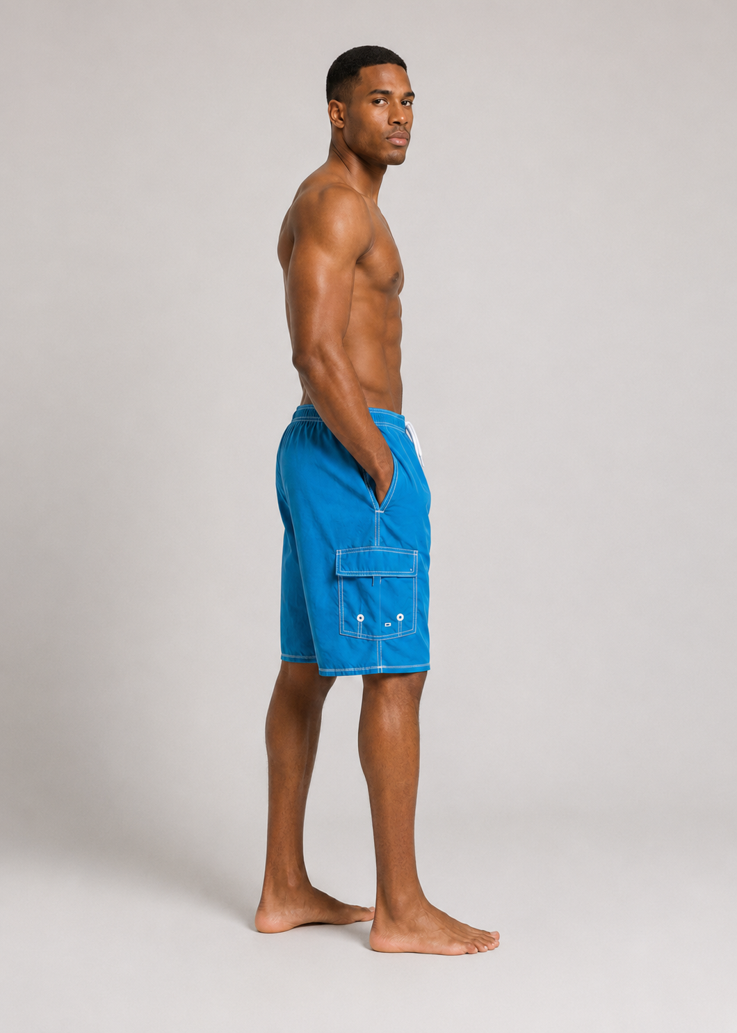 Quick Dry Cargo Swim Shorts Blue