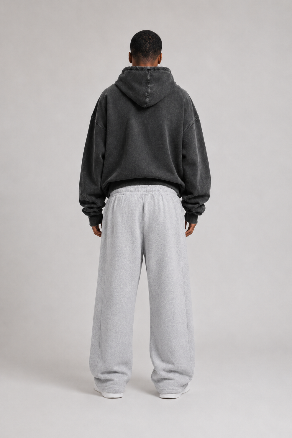 Fleece Wide Leg Sweatpants Light Grey