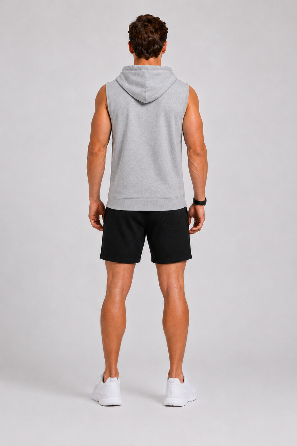 Cut Off Hoodie Muscle Tank Light Grey