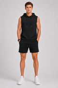 Cut Off Hoodie Muscle Tank Black
