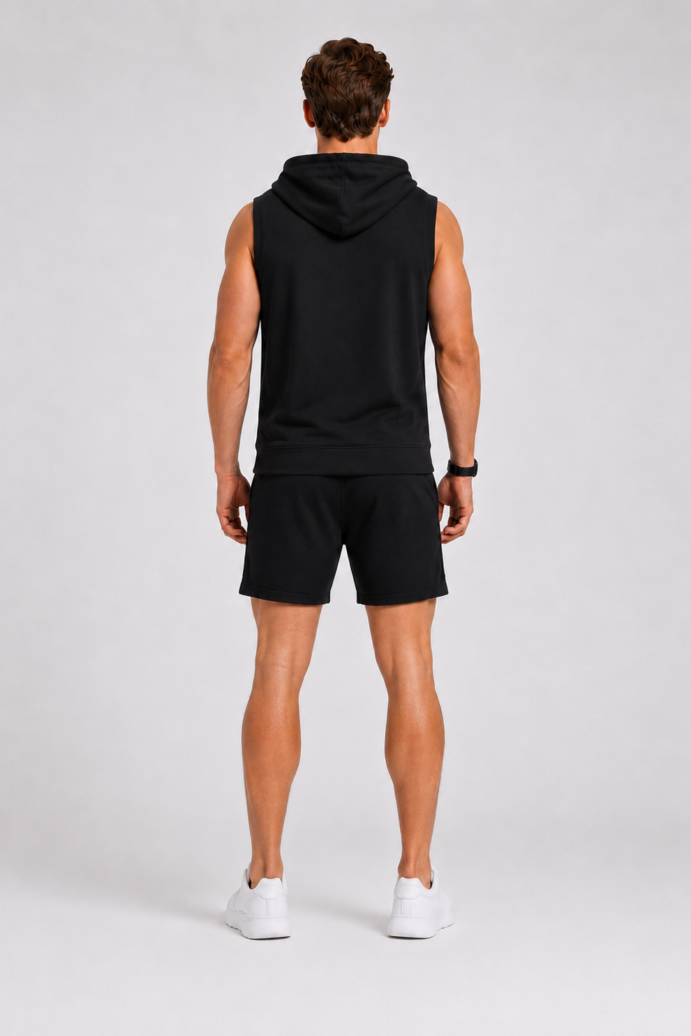 Cut Off Hoodie Muscle Tank Black