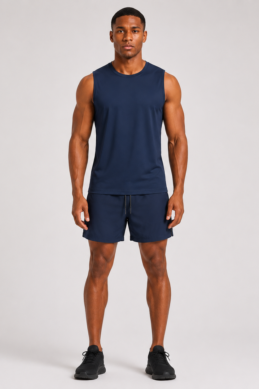 Quick Dry UPF Crew Neck Tank Navy