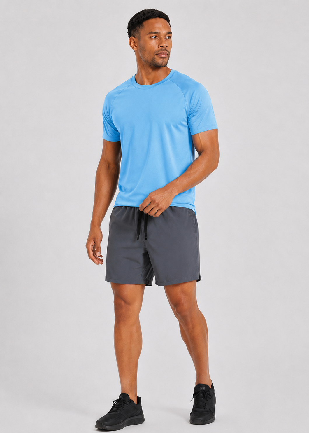 Quick Dry Moisture Wicking Crew Tee Sky Blue