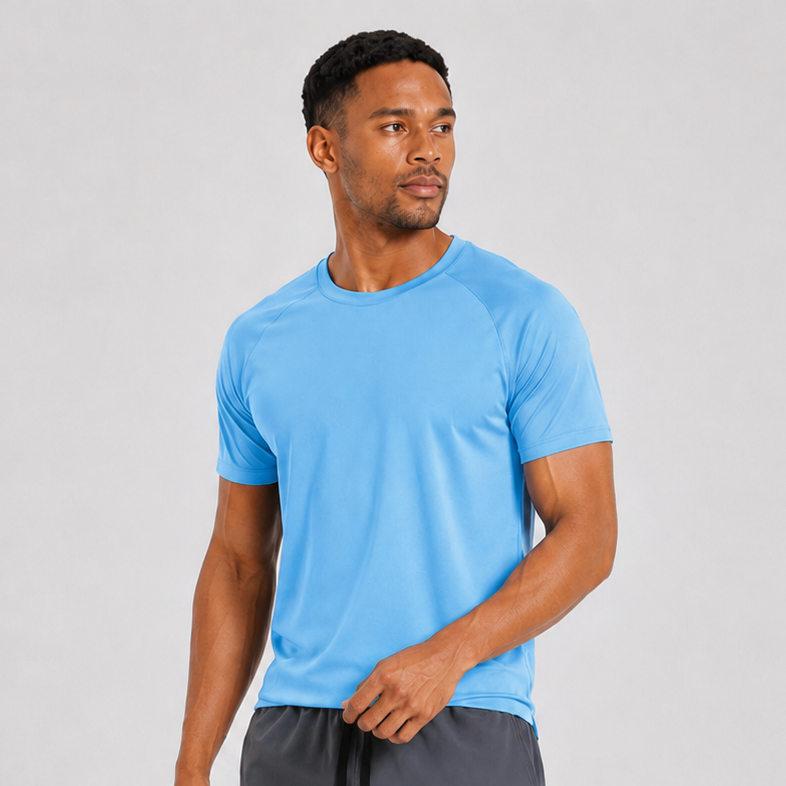Quick Dry Moisture Wicking Crew Tee Sky Blue