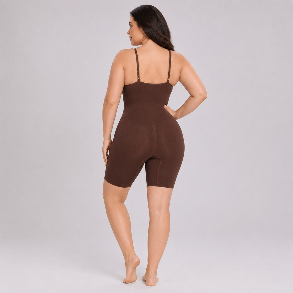 Tummy Control Seamless Shaping Bodysuit Dark Brown