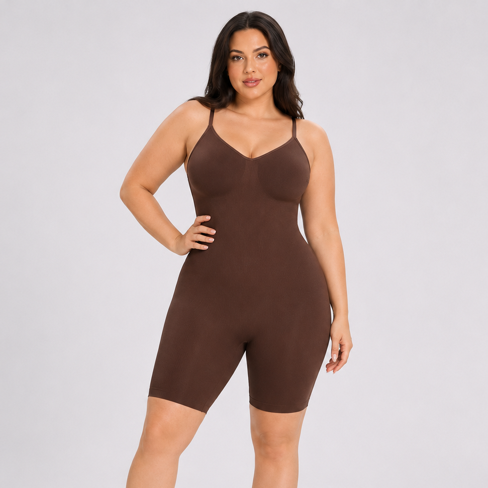 Tummy Control Seamless Shaping Bodysuit Dark Brown
