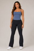 Strappy Built-In Bra Yoga Tank Blue