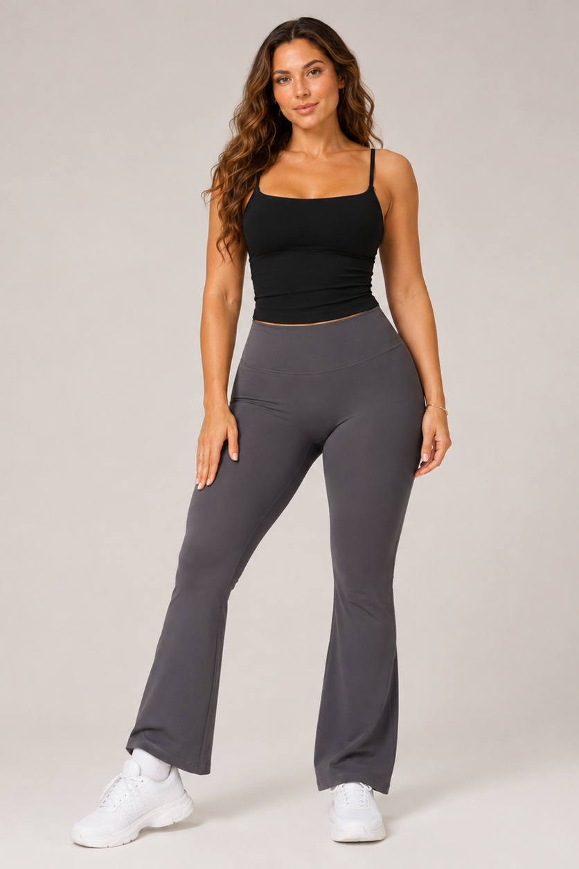 Strappy Built-In Bra Yoga Tank Black