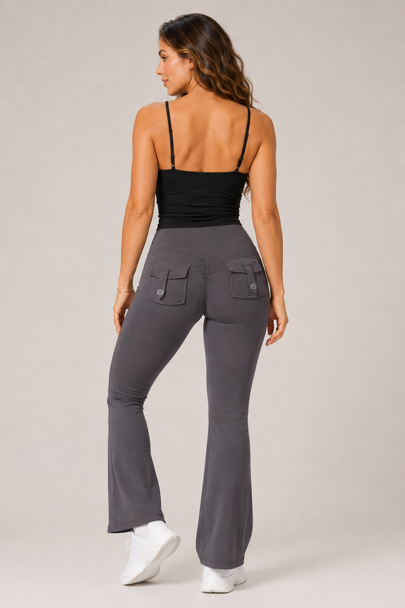 Scrunch Booty Flare Leggings Grey