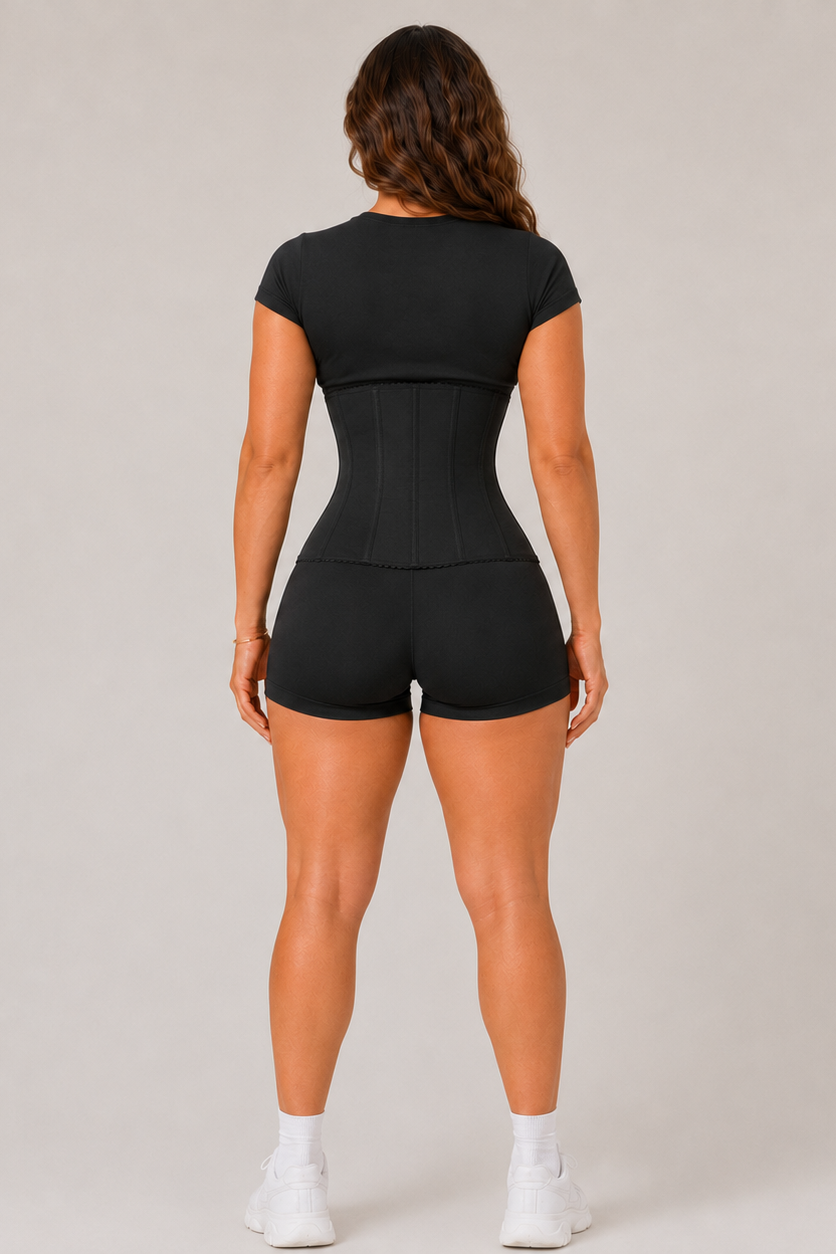 Firm Compression Waist Trainer Corset Black