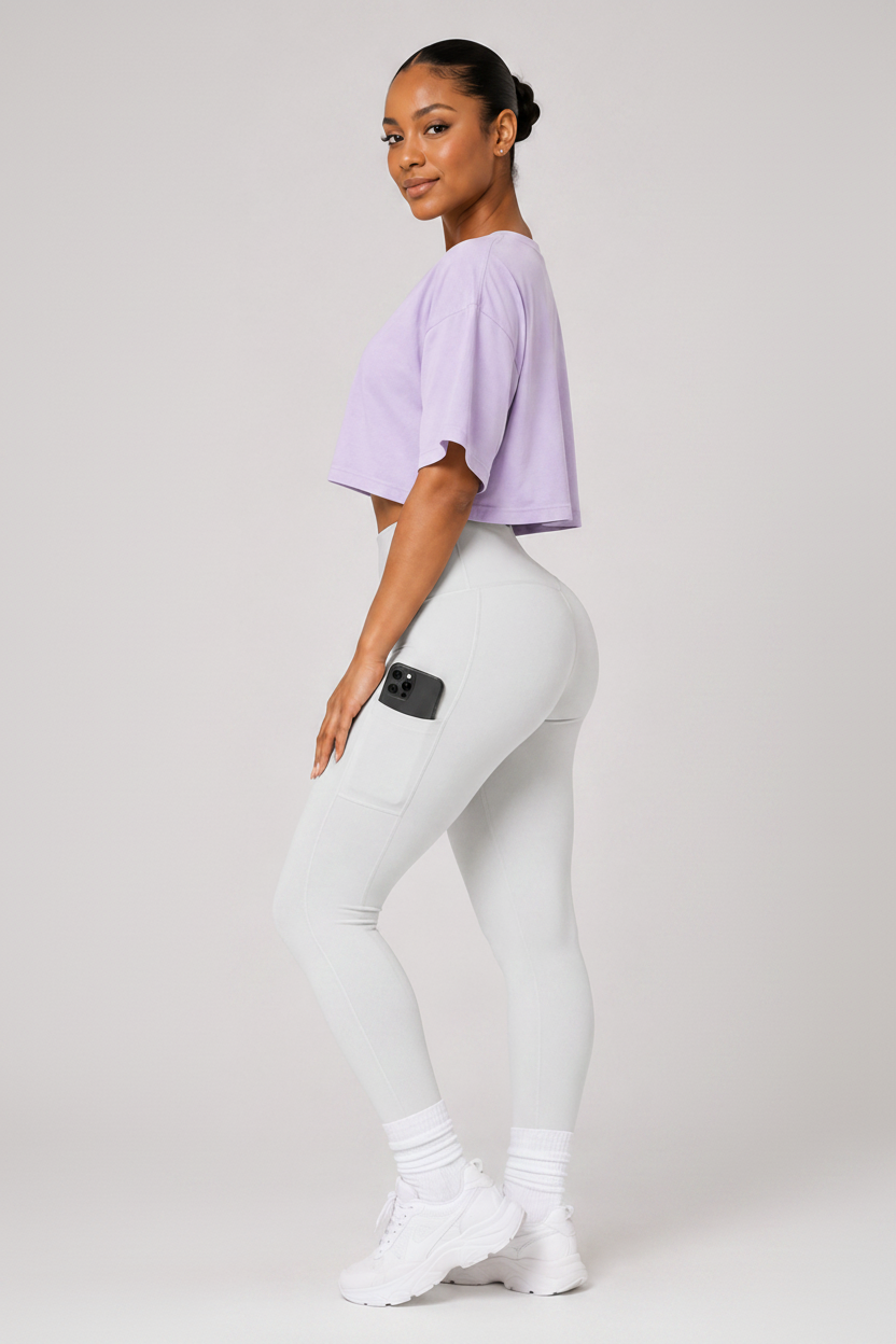 Buttery High Waist Yoga Leggings White