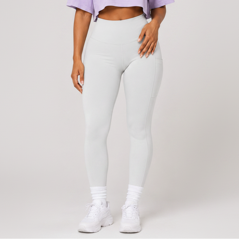 Buttery High Waist Yoga Leggings White