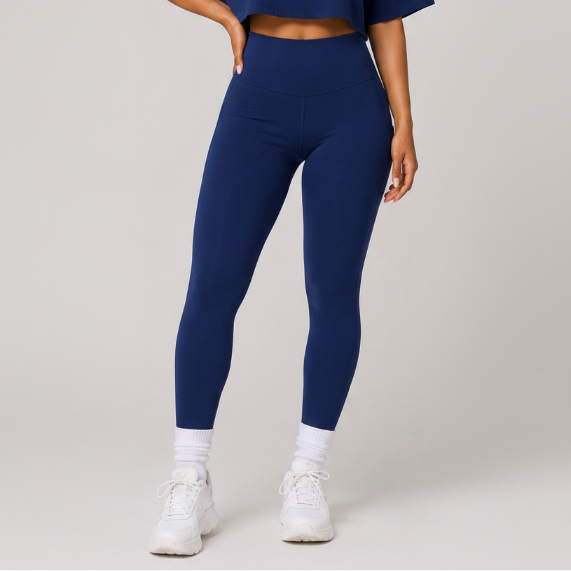 Buttery High Waist Yoga Leggings Navy