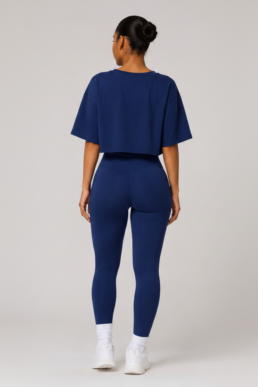 Buttery High Waist Yoga Leggings Navy