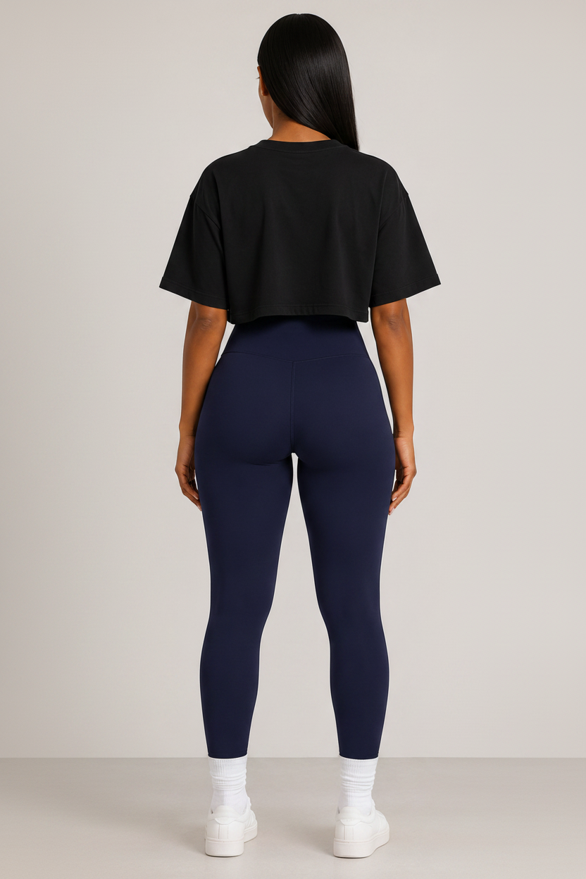 Tummy Control High Waist Leggings Navy