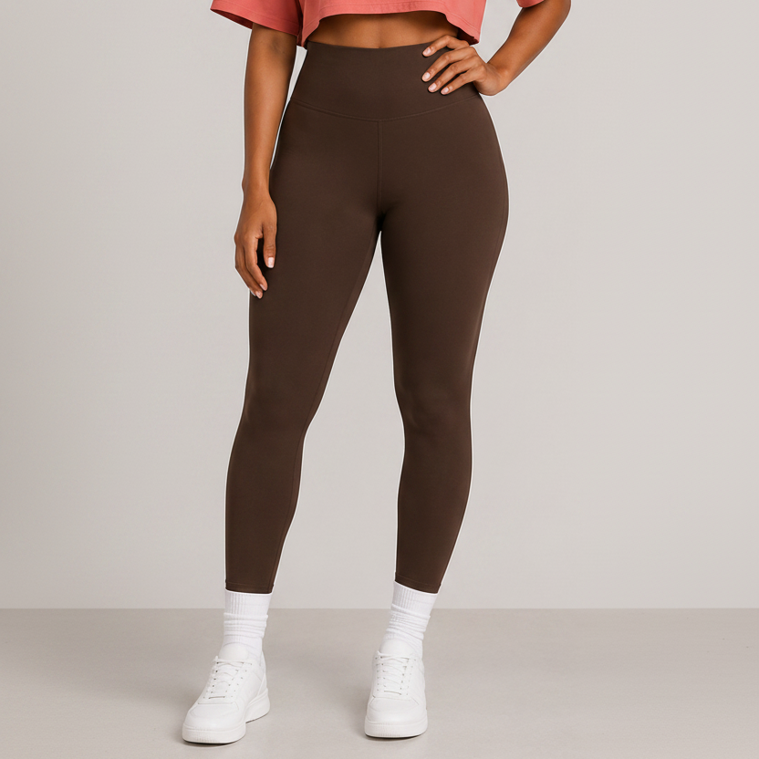 Tummy Control High Waist Leggings Coffee