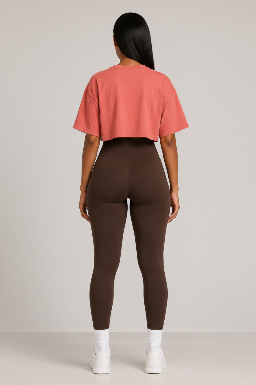 Tummy Control High Waist Leggings Coffee