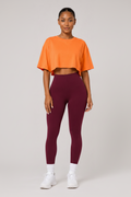 Tummy Control High Waist Leggings Burgundy