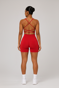 Strappy Open Back 2-Piece Yoga Set Red