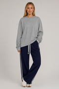 Oversized Long Sleeve Crew Top Grey