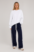 Oversized Long Sleeve Crew Top White