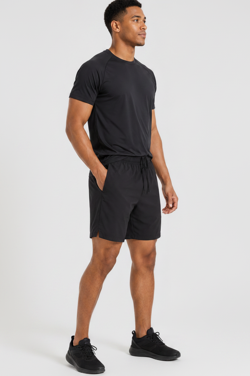 Quick Dry Moisture Wicking Crew Tee Black