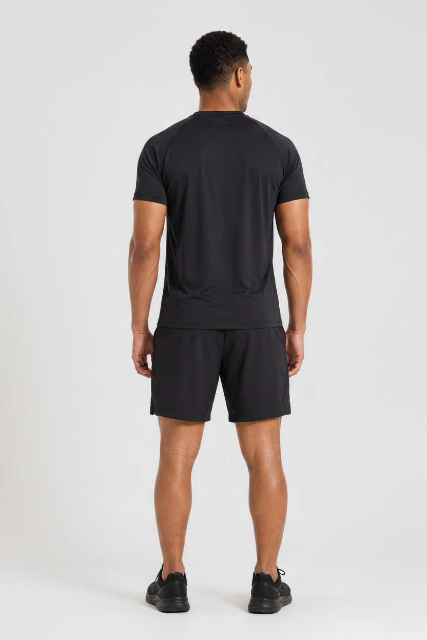 Quick Dry Moisture Wicking Crew Tee Black