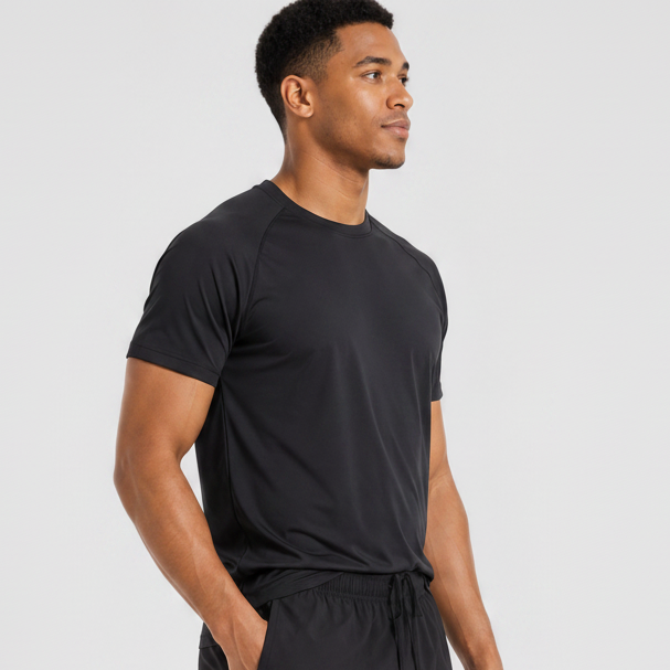 Quick Dry Moisture Wicking Crew Tee Black
