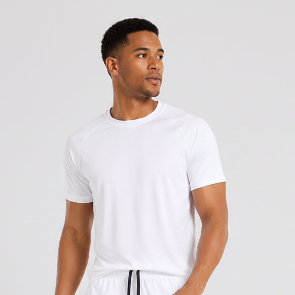Quick Dry Moisture Wicking Crew Tee White