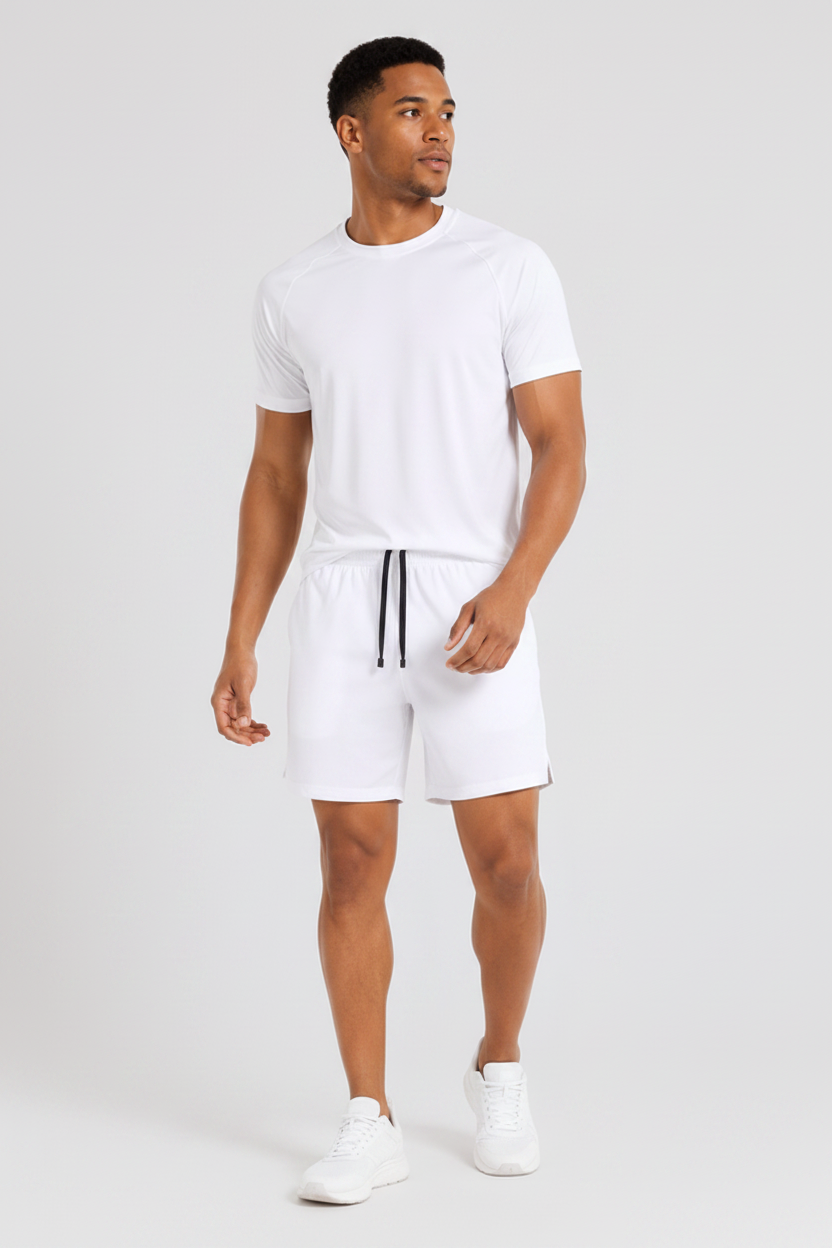 7" Quick Dry Training Shorts White