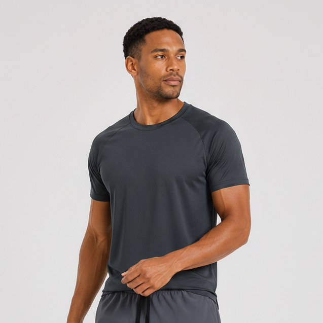 Quick Dry Moisture Wicking Crew Tee Dark Grey