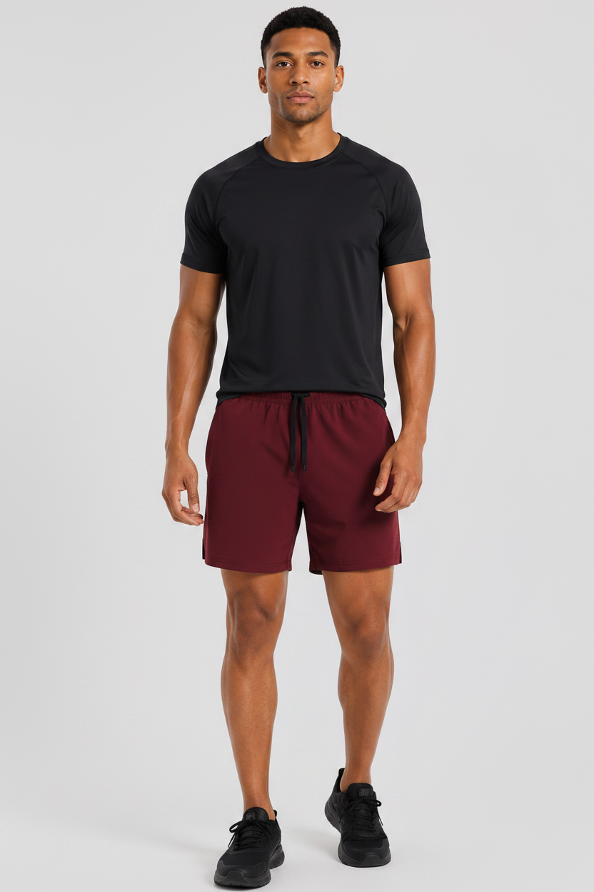 7" Quick Dry Training Shorts Burgundy