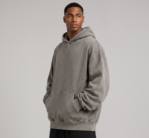 Heavyweight Washed Oversized Hoodie Grey