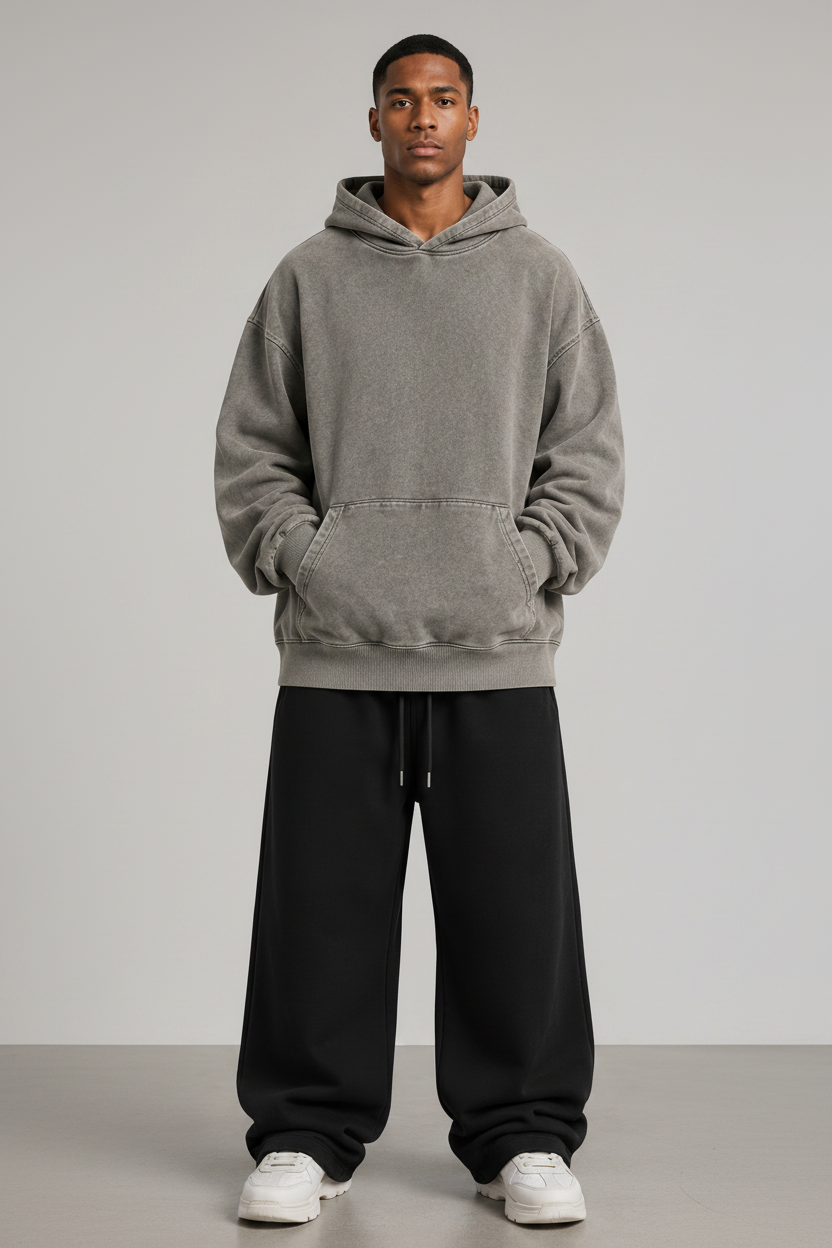 Heavyweight Washed Oversized Hoodie Grey