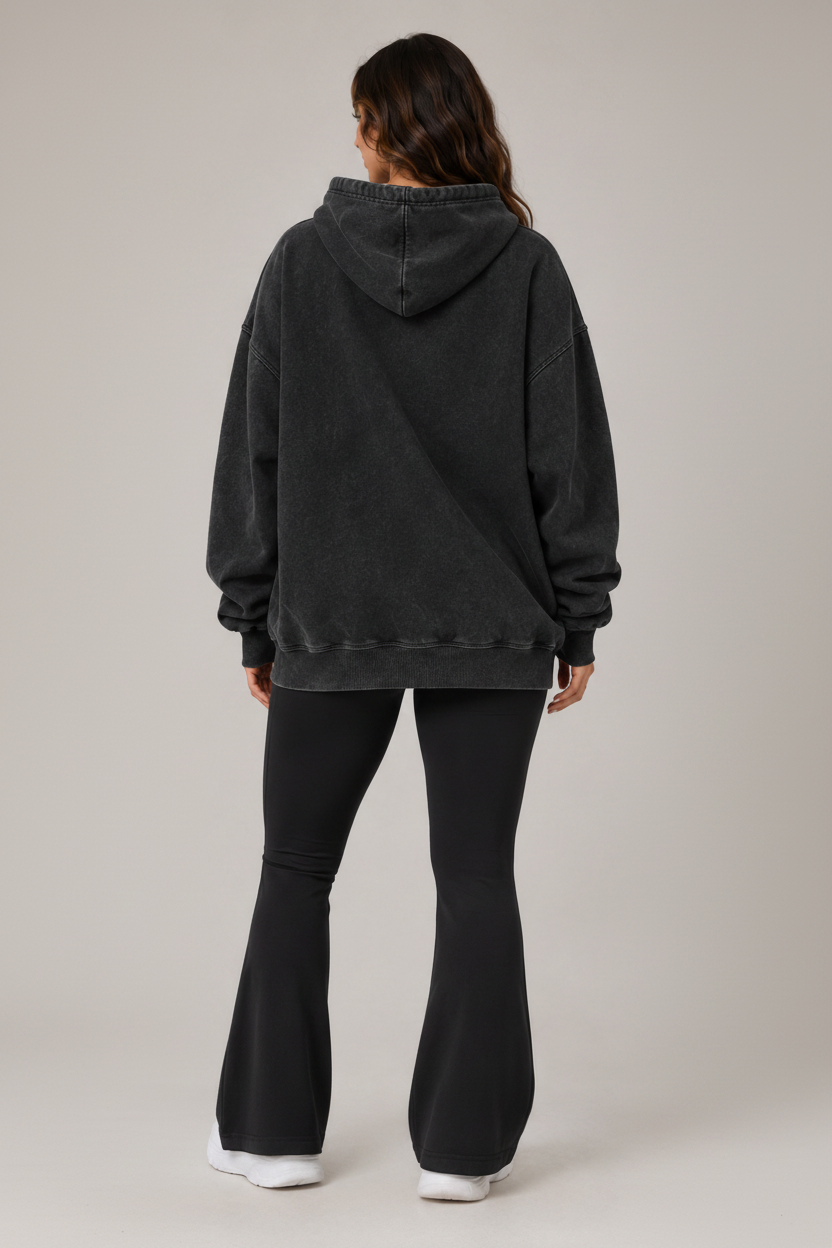 Heavyweight Washed Oversized Hoodie Black