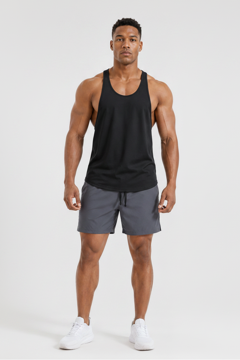 Bodybuilding Loose Stringer Tank Black