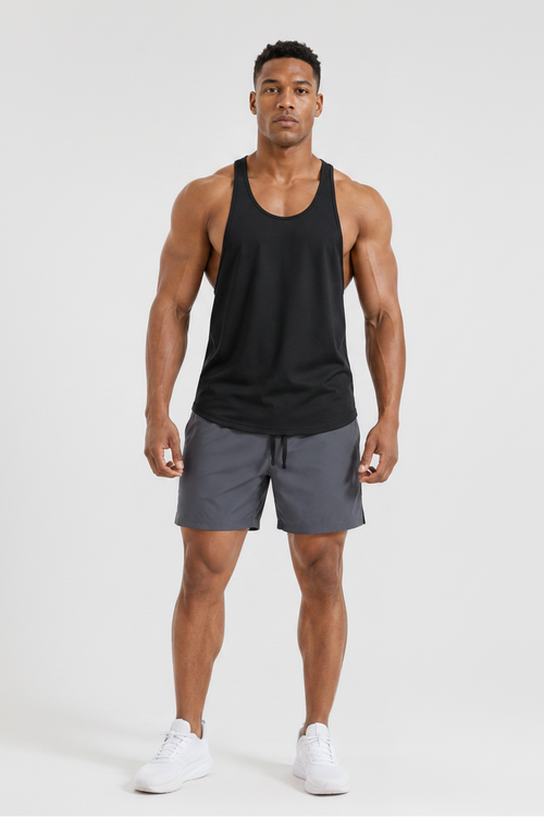 Bodybuilding Loose Stringer Tank Black
