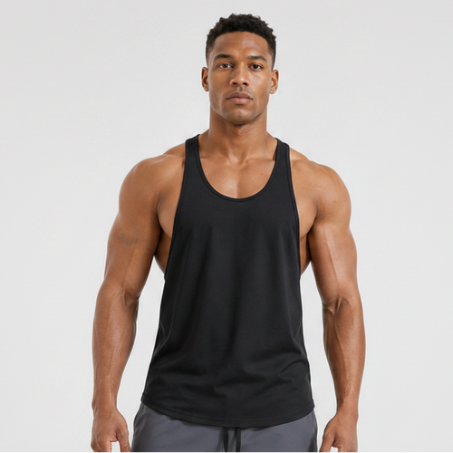 Bodybuilding Loose Stringer Tank Black