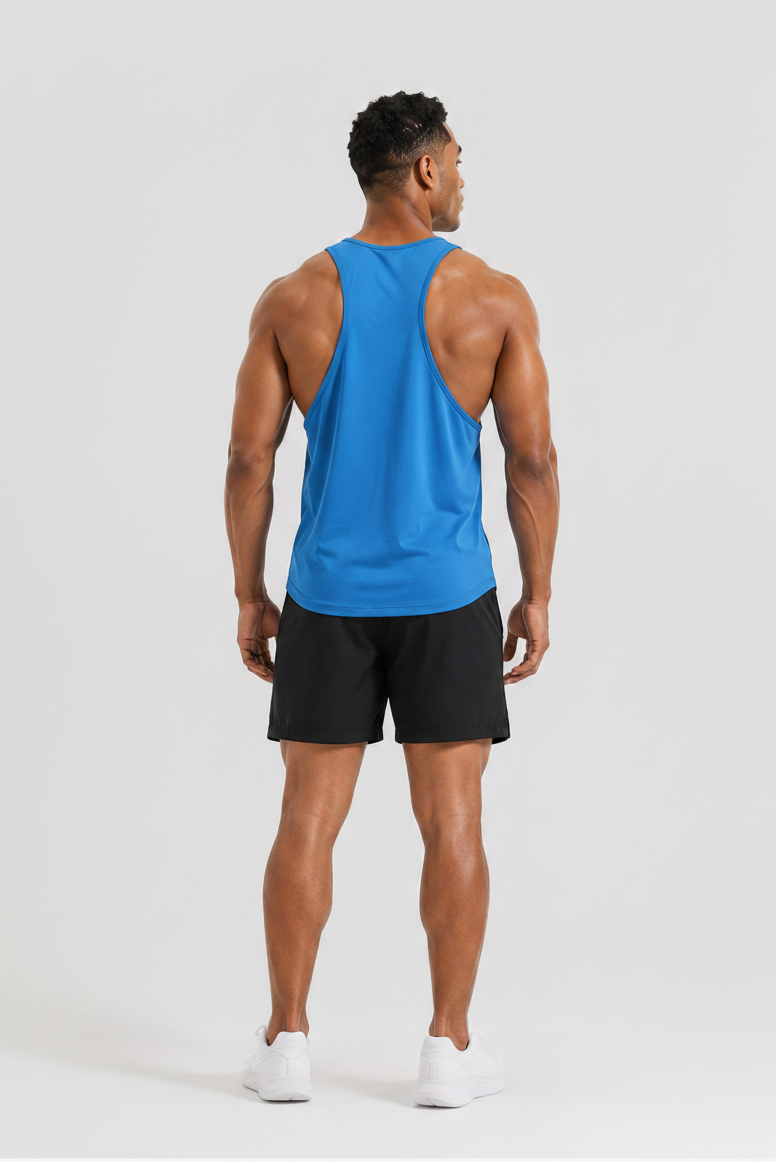 Bodybuilding Loose Stringer Tank Blue