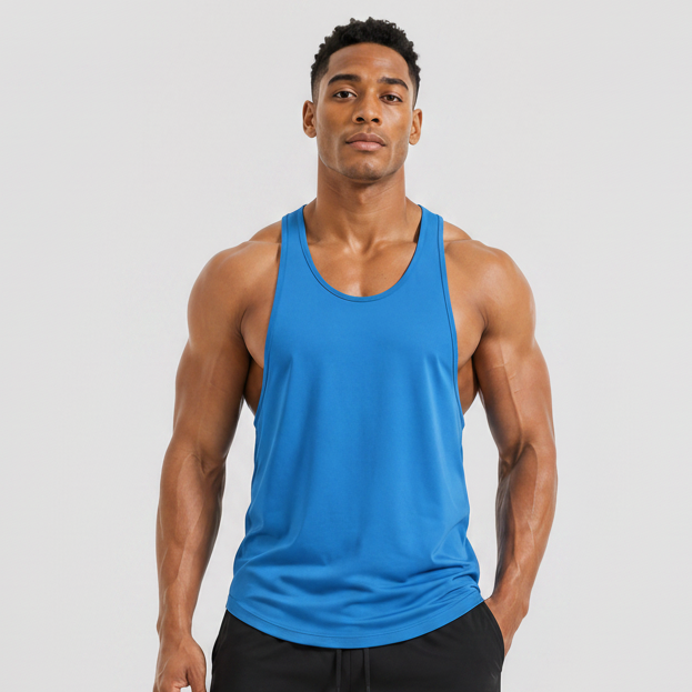 Bodybuilding Loose Stringer Tank Blue