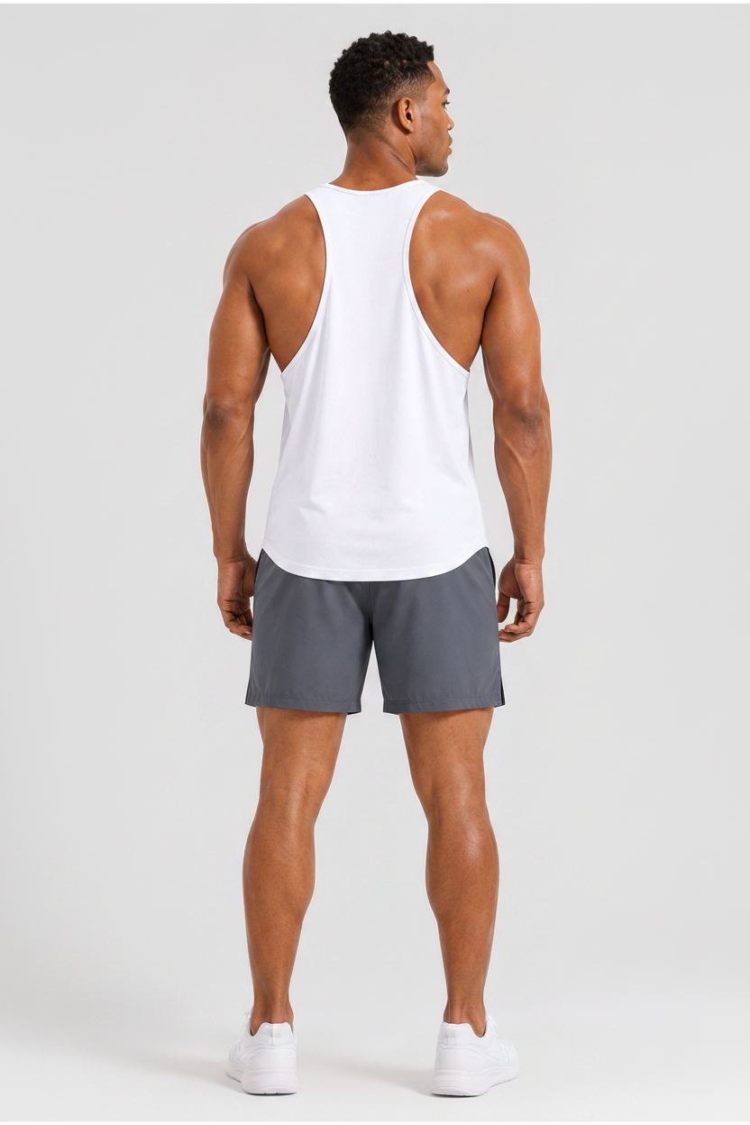 Bodybuilding Loose Stringer Tank White