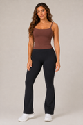 Strappy Built-In Bra Yoga Tank Brown